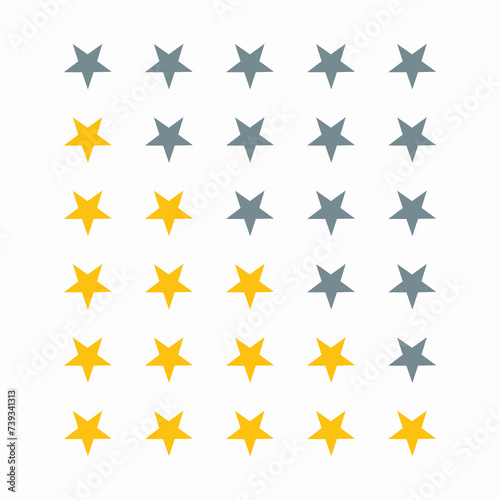 flat set of rating stars icons , stars and rating review 