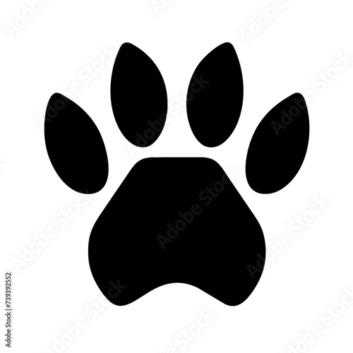 Flat Icon of Dog or Cat Paw Print: Perfect for Animal Apps and Websites. Animal paw print