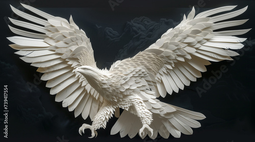 Paper cut of the American Bald Eagle - embodying a symbol of strength courage freedom and immortality