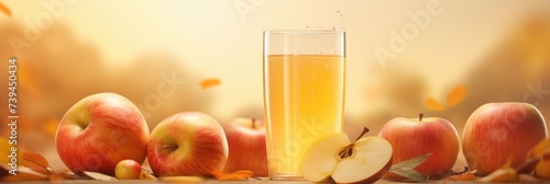 glass of apple juice on white background