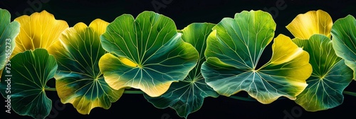 an exquisite pattern of gingko biloba leaves with a hint of transparency