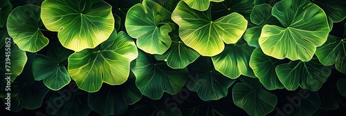 a captivating pattern featuring gingko biloba leaves with subtle transparency