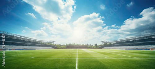 Empty football field at daylight