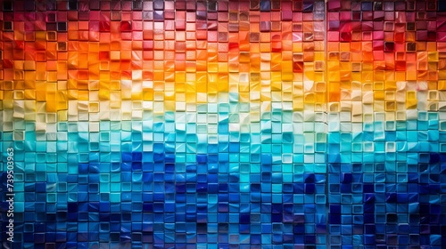 Glass mosaic wall
