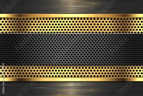 the black graphite and golden metal background Generative AI