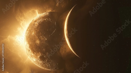 Solar Eclipse. The moon moving in front of the sun. Solar Eclipse. The moon moving in front of the sun.