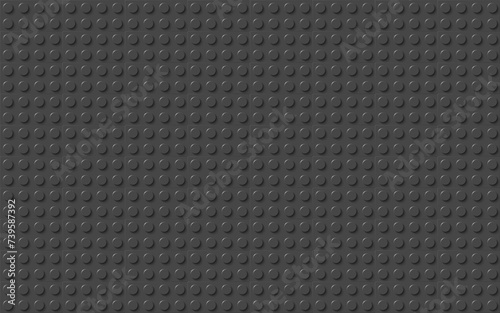 Grey plastic toy blocks. Modern vector bricks background. Plastic construction plate. Simple vector illustration