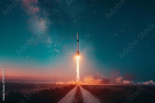 Rocket launch symbolizing ambition Innovation And the pursuit of scientific discovery