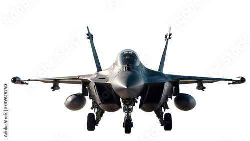military fighter jet on a transparent background.