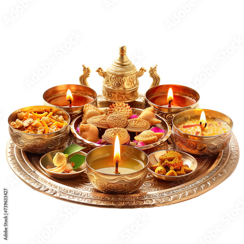 Puja Thali for Diwali prayers and rituals