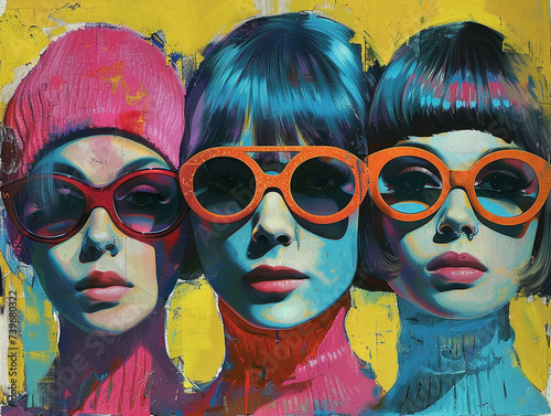 Swinging Sixties Pop Art fashion capturing the essence of Mod style in vivid colors