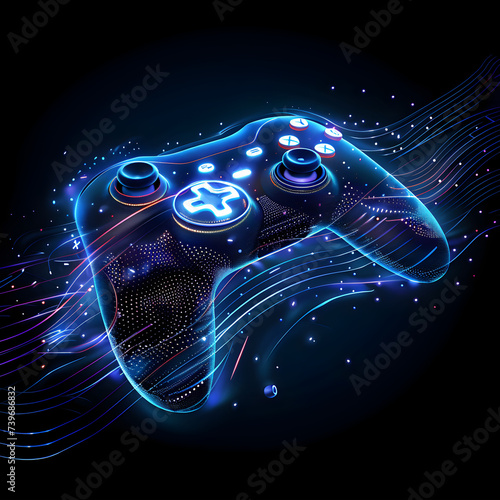 Wireless gaming controller illustration