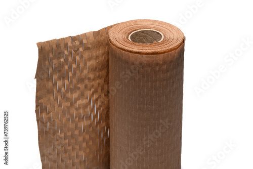 Nacinany papier do zabezpieczania przesyłki, ekologiczny brązowy kraft w rolce