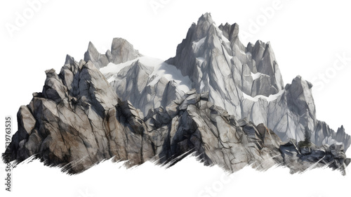 heavy mountain rock on white or transparent background, png