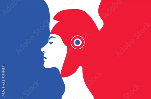 illustration de Marianne française, symbole de la révolution