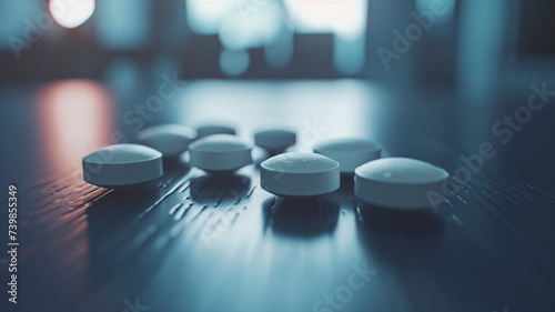 pastillas sobre una mesa como símbolo de la dependencia de los fármacos