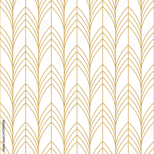 seamless pattern art deco with multiple golden line ,vintage style background, vector illustration.