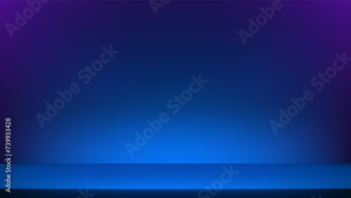 Blue and Black gradient background. Dark blue studio room background. Clean design for displaying product. Space for selling products on the website. Vector illustration.