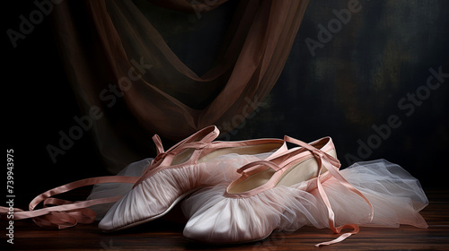 Vintage Ballet Slippers in Romantic Setting