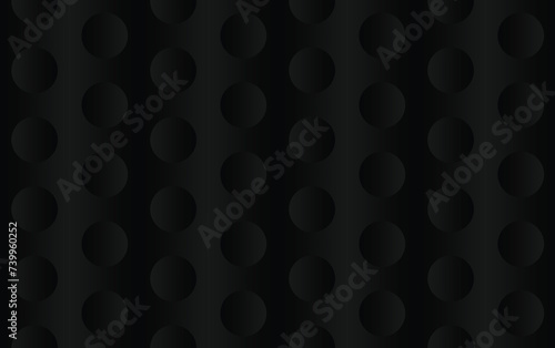 Dark black concave circular shapes background. Seamless circular shapes, verticle repeat pattern, tiles. Editable template. EPS 10
