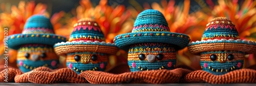 Colorful pattern of Mexican fiesta with piÃ±atas and sombreros, Background Image, Background For Banner