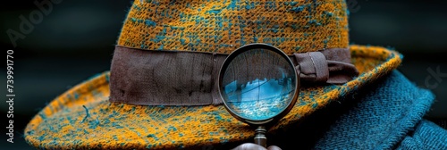 Pattern of classic detective elements like magnifying glass and hat, Background Image, Background For Banner
