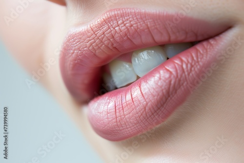 closeup of a therapists lips pronouncing a difficult sound for imitation