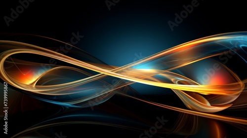 Elegant Golden and Turquoise Swirls on a Mysterious Dark Background