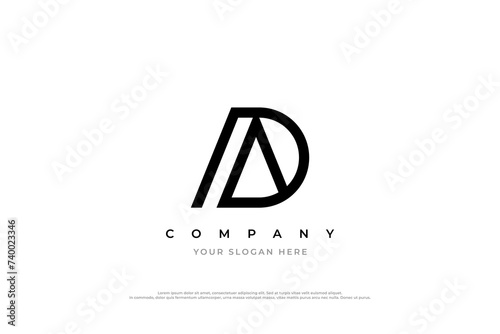 Initial Letter AD or DA Logo Design