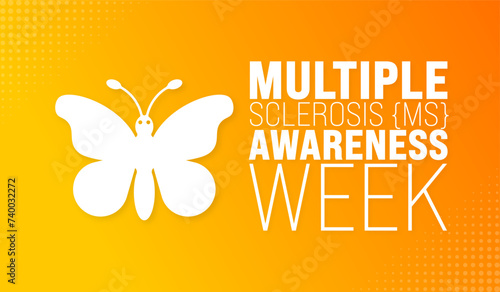 March is multiple Sclerosis MS Awareness Week background template. Holiday concept. use to background, banner, placard, card, and poster design template with text inscription and standard color.