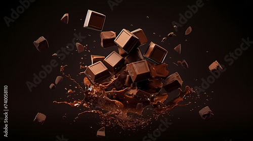 Chocolate background,melted chocolate texture background