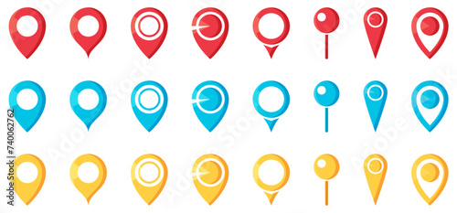 Map pin, location pointers, vector set