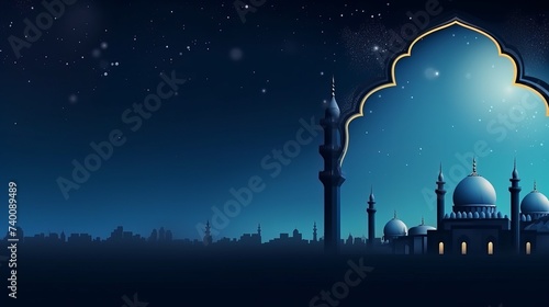 Ramadan Kareem background with mosque arch
