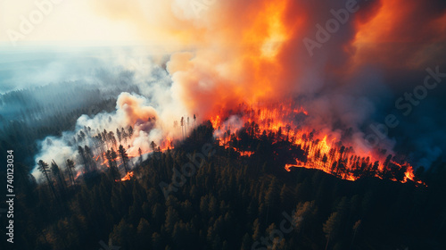 burning fire in the forest, disaster, disaster
