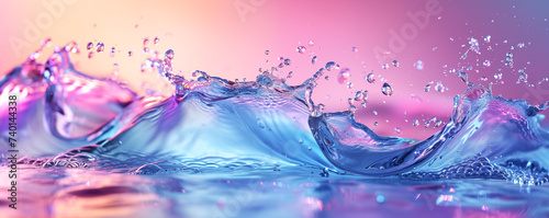 Beautiful trendy rose water background. Pastel pink, purple , teal, blue wave banner, feminine wallpaper. Spring sunshine getaway abstract backdrop by Vita