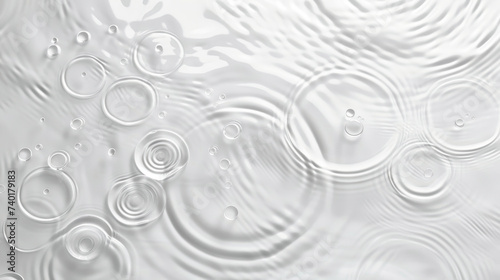surface of water, showcasing the presence of numerous bubbles. The bubbles create an intriguing pattern on the waters surface