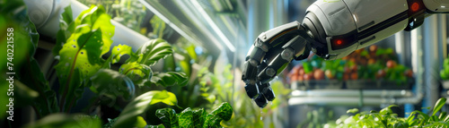 Robotic urban farming systems showcasing efficient food production