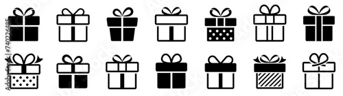 Gift box icon big set. Christmas gift icon. Surprise gift boxes collection. Stock vector