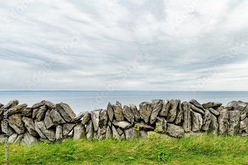 Irish dry-stone wall, built with a variety of stones to separate and protect crop fields as well as create separated fields for livestock grazing.