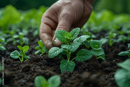 Environmental stewards championing organic farming practices, promoting soil health and biodiversity. Concept of organic agriculture. Generative Ai.