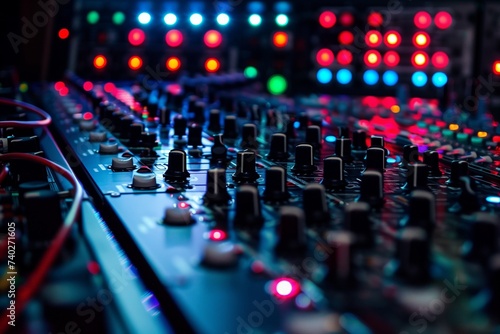 illuminated audio mixing console