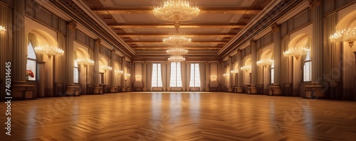 Classic Palace Ballroom with luxurious light decoration
