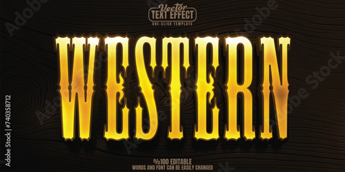 Western editable text effect, customizable cowboy and hunt 3D font style