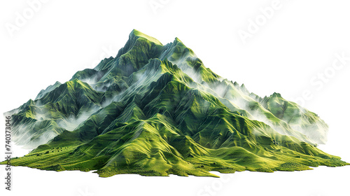 green mountain, isolated on white background PNG