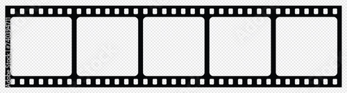 Filmstrip. Seamless film strips on isolated background. Vector blank photo frames. Vintage cinema and photo tape. Retro film strips. Vector EPS 10
