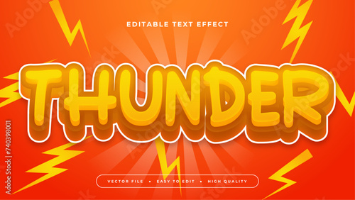 Orange brown and yellow thunder 3d editable text effect - font style