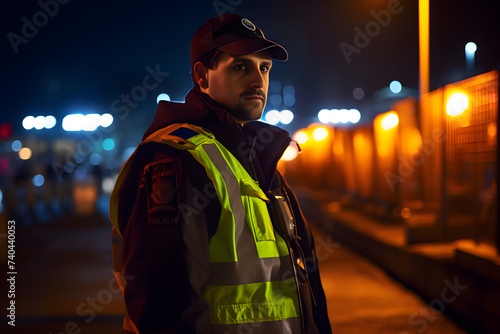 Unyielding Sentinel at the Checkpoint: A Portrait of Professional Security