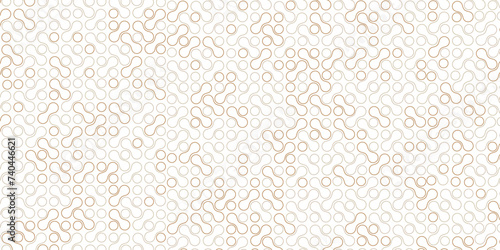 Vector Seamless Brown And White Rounded Metaball Outline Pattern Background