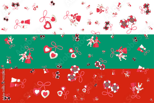 patron of the baba marta festival on the flag of bulgaria