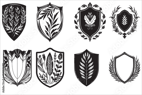 Heraldic shield, Vintage shield silhouette